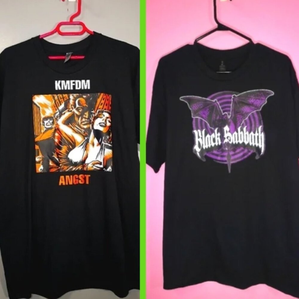 KMFDM ANGST & Black Sabbath T-Shirt Bundle Large